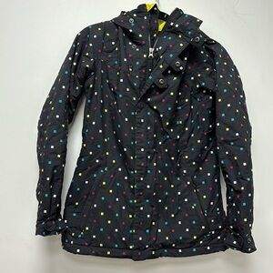 Black snow jacket with small colored checks XS size Burton Society (Women's)